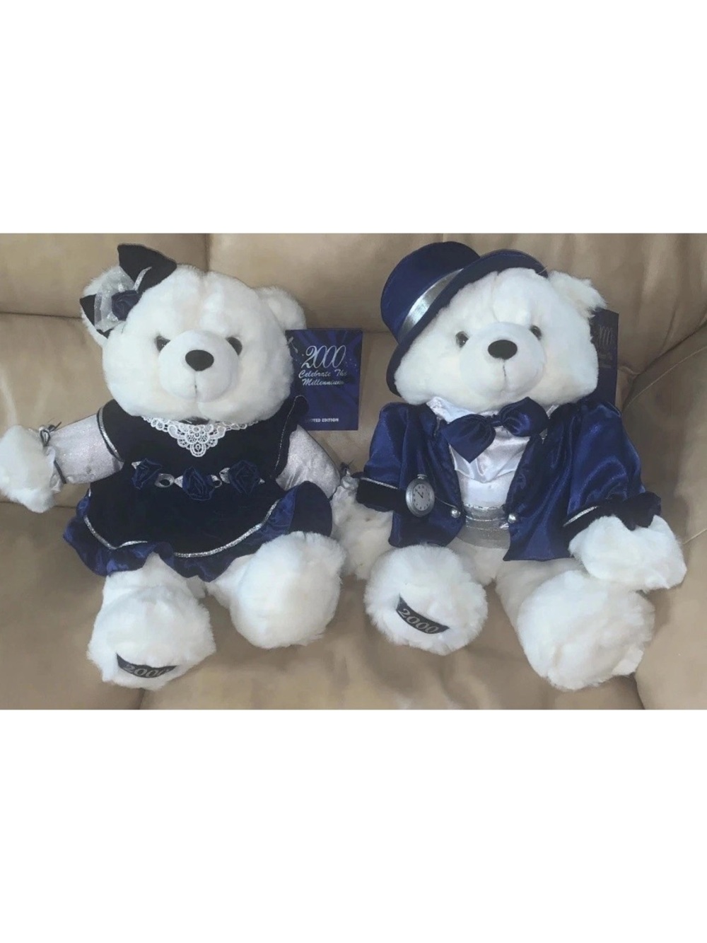 🎄🎯 Vtg 2000 Dan Dee Millennium Keepsake Boy Girl Teddy Bears Limited Edition  NW